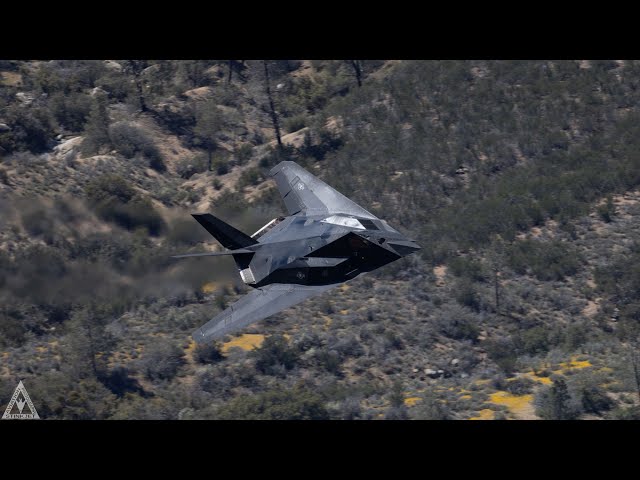 Two F-117s (and many other jets) Flying Low Level in the Sidewinder