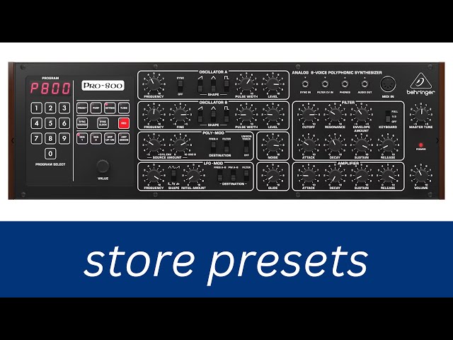 How To Save Presets - Behringher Pro-800 Poly Synth