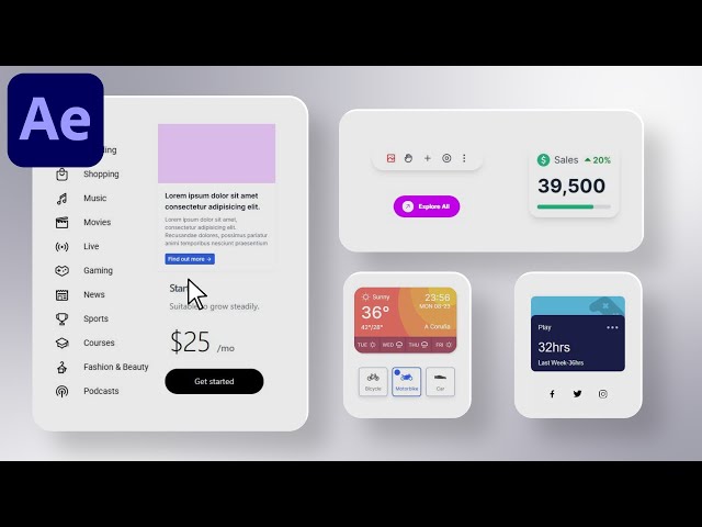 Interactive Minimal UI Animation in After Effects - After Effects Tutorial | Scale Proximity