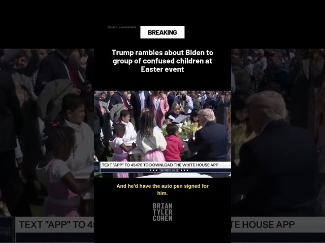 Trump rambles about Biden to group of confused children at Easter event