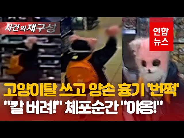 양손에 흉기 고양이탈에 '극한 공포'…왜 그랬냐 묻자 "야옹"/ 연합뉴스 (Yonhapnews)