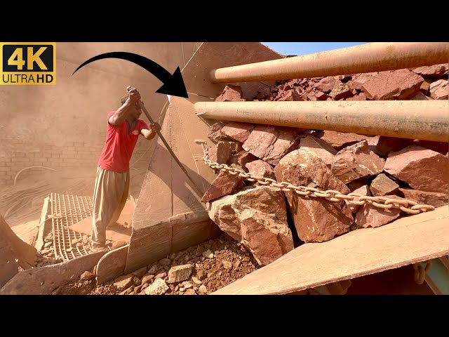 Big Rock Jaw Crusher Machine in Action | Powerful Stone Crushing ASMR Sounds