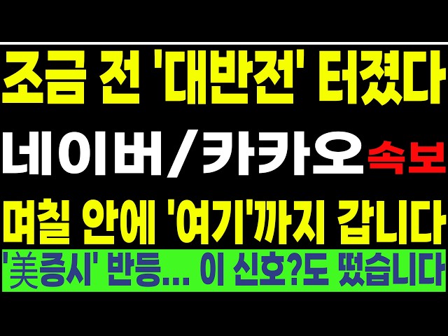 [Naver Kakao KakaoPay KakaoBank] 💥A 'major turnaround' just happened💥 We're going 'here' within a...