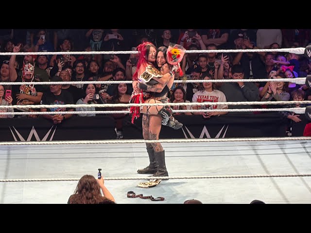 Rhea Ripley surprised Iyo Sky with a Valentine's Day gift during WWE live event!