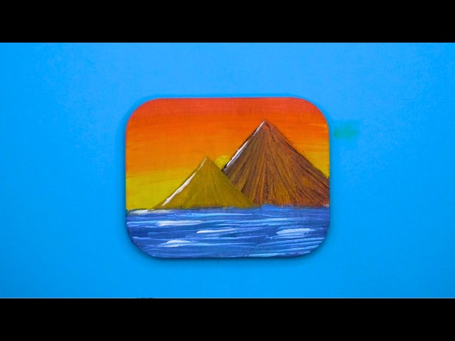 Sunset over the sea and mountains | Drawing Made Easy | Beginner Step by Step Tutorial