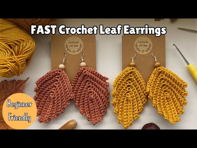 EASY Crochet Fall Leaf Earrings | Quick to make