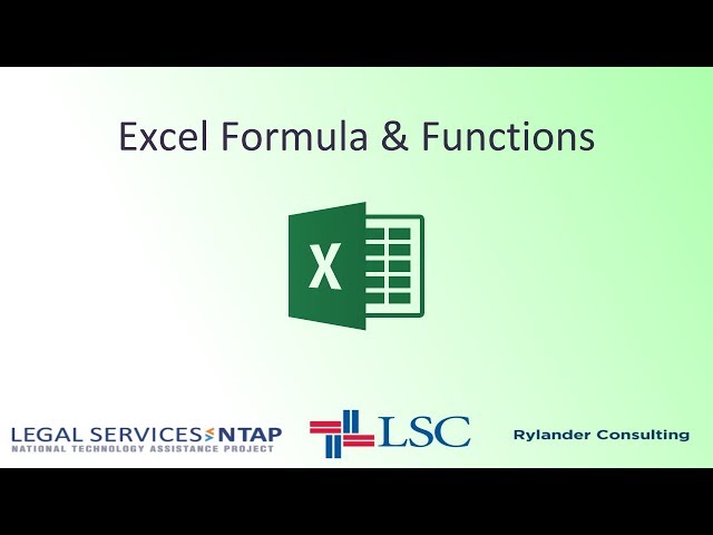 Excel Formula and Functions