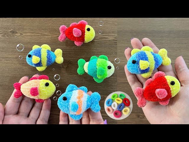 With hairRubber, how to make a cute fish keychain? Easy step-by-step DIY 🐟