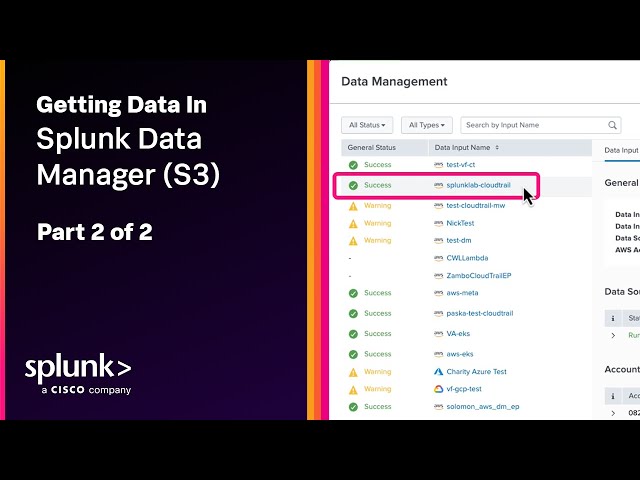 GDI: AWS CloudTrail using Splunk Data Manager (S3) - Part 2