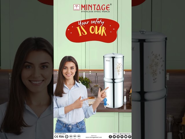 Steel Water Purifier for home | Mintage Steels #waterpurifiers #shorts #kitchenware