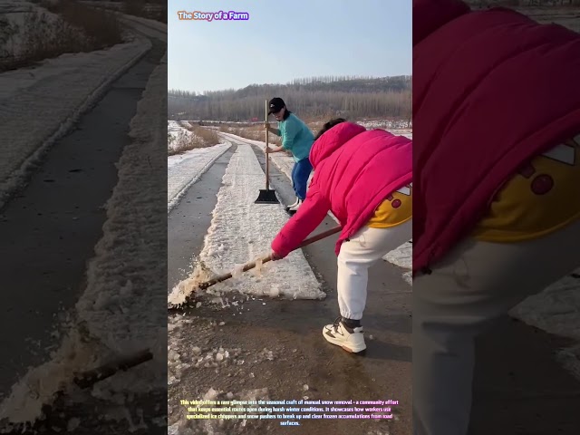 Winter Roadwork: Clearing Snow and Ice from Rural Roads! ❄️🛣️