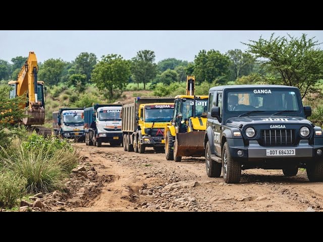 New JCB 3dx Backhoe Machine Loading Mud One TATA Track and Tow Ashok Leyland Track | Volvo Jcb | Car