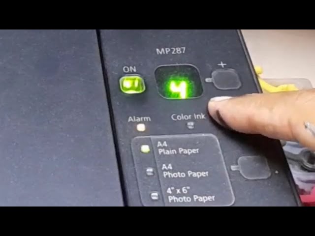 Canon MP287 Printer Error E04, E05, E15, An ink cartridge is not installed properly