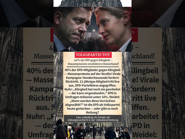 40% der SPD-Mitglieder fordern Klingbeils Rücktritt — Massenproteste eskalieren!