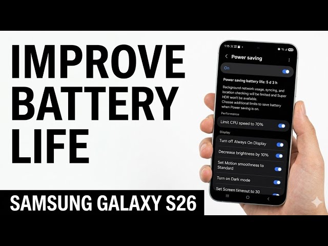 Samsung Galaxy S26, S26+ & S26 Ultra | Fix Battery Drain /Improve Battery Life on Samsung Galaxy S26