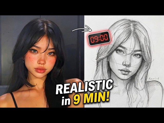 Draw a REALISTIC FACE in 9 Minutes with the LOOMIS METHOD!!