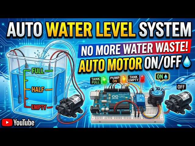 Smart Water Tank System 🔥 Auto Motor ON/OFF using Arduino #arduino #wowki #engineering #automation