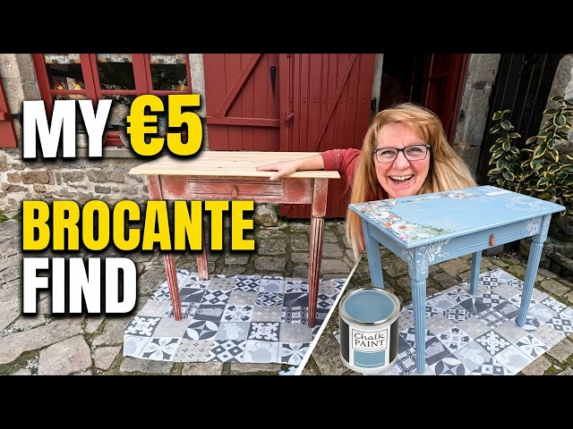 Mein Flohmarktfund für 5 €; DIY-Tisch-Makeover | Kreidefarbe & Schablonen