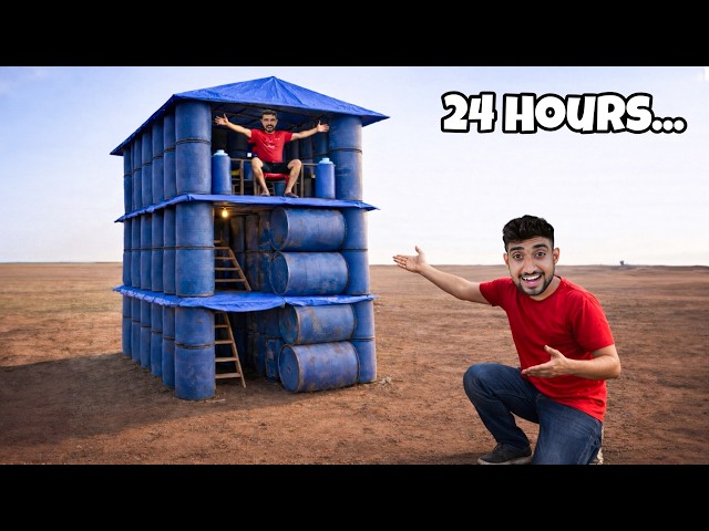 We Built a Drum House & Survived 24 Hours Inside