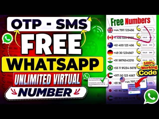 Get FREE VIRTUAL Phone NUMBER for WhatsApp, OTP & SMS | Free Virtual WhatsApp Number