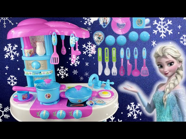 8 Minutes Satisfying with Unboxing Frozen Elsa Kitchen Play Set Review Toys | ASMR 