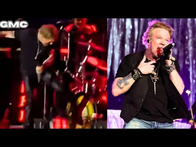 The reason Guns N' Roses vocalist Axl Rose kicked his drummer, Isaac Carpenter, with the microphone.