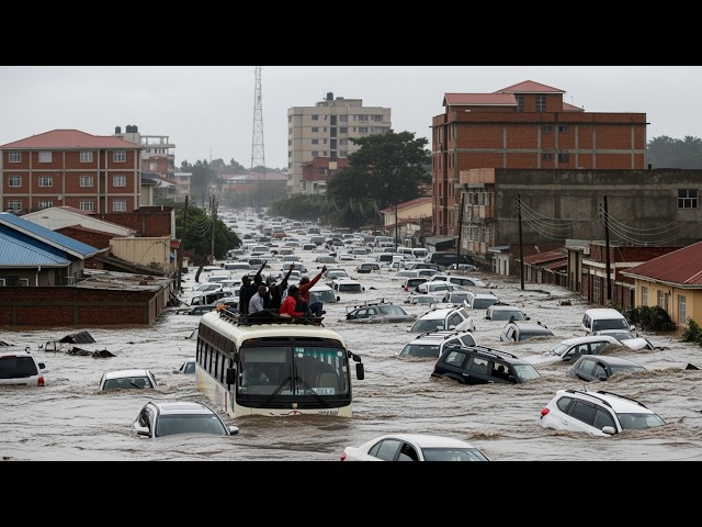 Massive Chaos in Kenya Today! Giant Flash Flooding Swept Away Many Homes, Cars in Nairobi