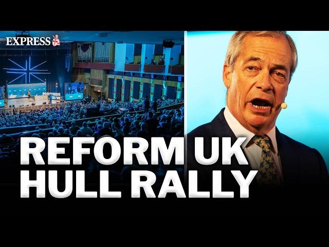 Nigel Farage leads rally in Hull on Reform UK's election campaign trail