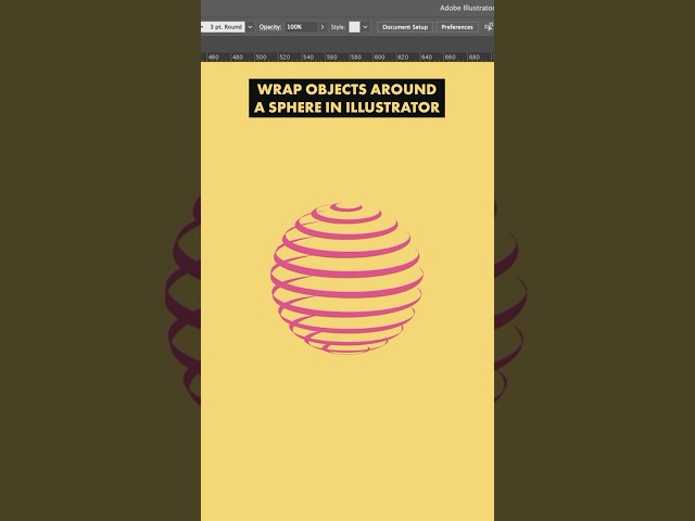 Wrap objects around a sphere in Illustrator