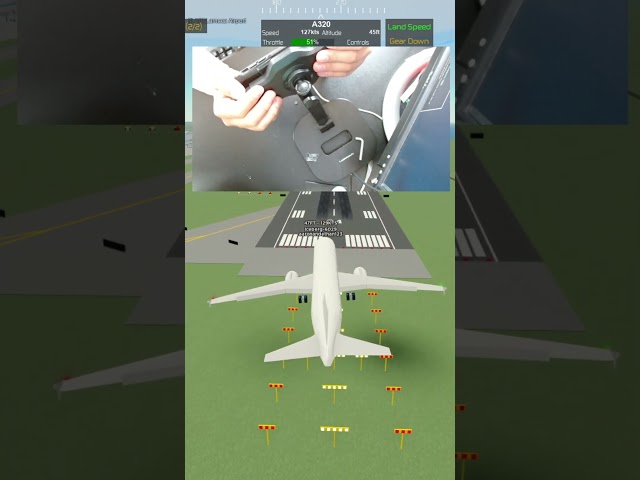 Landing with a phone yoke at ILAR #pilottrainingflightsimulator  #roblox  #aviation  #ptfs