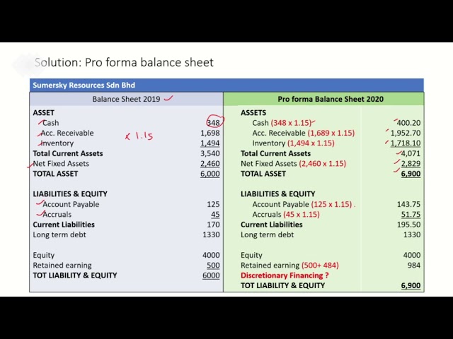 CHAPTER 3 EXAMPLE ON PREPARING PRO FORMA FINANCIAL STATEMENTS