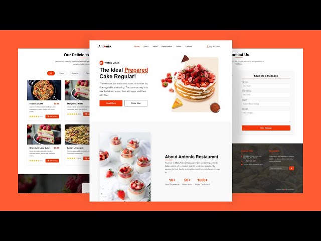 🍰 Cake Shop Website Design Using HTML, CSS & JavaScript || Free Source Code