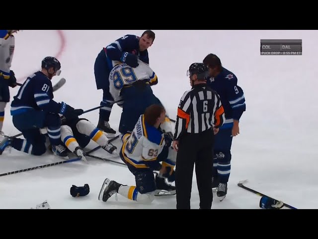 End of Game Scrums Between Blues & Jets