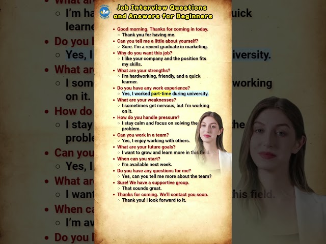 Job Interview in English? Practice with These Questions & Answers!