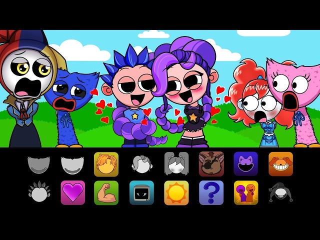 Sprunki LILY Love Braids Meets MALE Love Braids! Poppy Playtime 5 mod