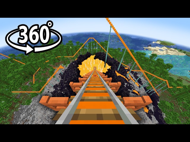 Minecraft 360° Volcano Roller Coaster