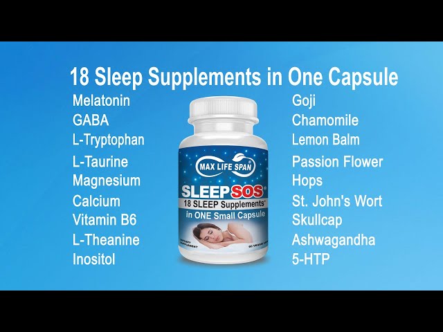 Sleep SOS® has 18 Sleep Supplements in ONE Small Capsule