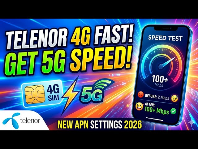 Telenor 4G Fast Internet Settings 2026 | Get 5G Speed on 4G SIM! #viral #youtubeshorts #trending 