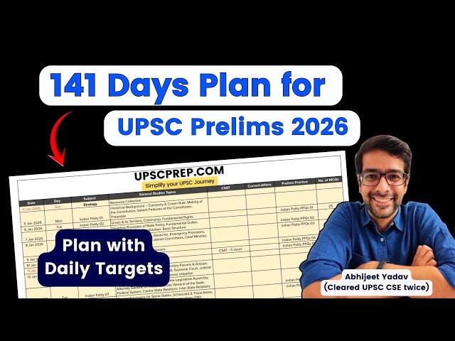 5 months plan for UPSC Prelims 2026 with Daily Targets | Strategy for UPSC Prelims