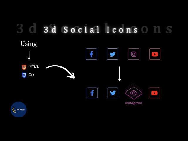 3D Social Icons | Using HTML & CSS