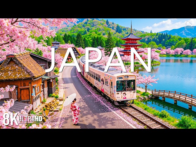 Japan Spring 8K UHD 🌸 Cherry Blossoms, Peaceful Nature & Scenic Sakura Landscapes | Video 8K UHD