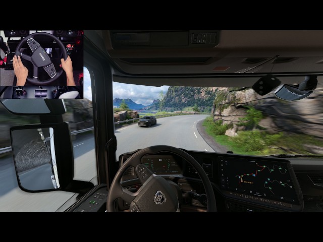 Scania Super in Norway - ETS2 with graphics mod | Moza Truck Steering Wheel