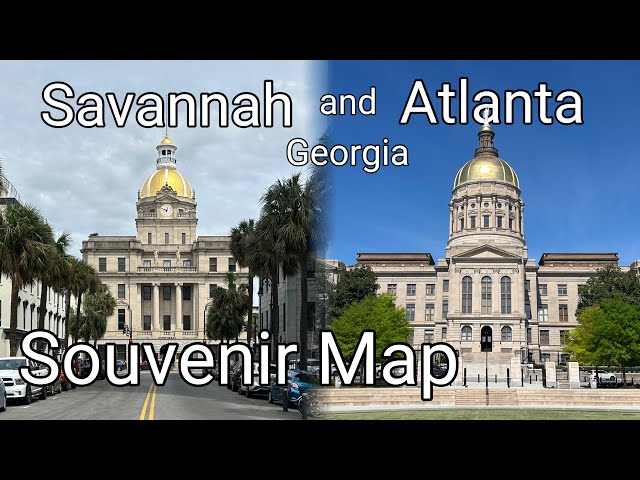 Savannah and Atlanta Souvenir Map