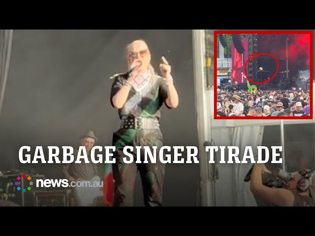 Garbage lead singer Shirley Manson unleashes at fan over beach ball