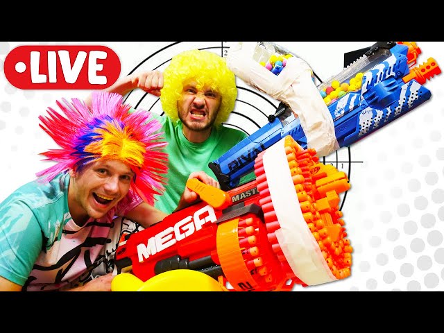 🔴 Los payasos se divierten jugando con Nerf. Juegos de superhéroes. Batallas de Minecraft.