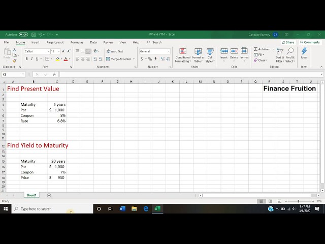 Find Present Value and Yield to Maturity in 5 Minutes!