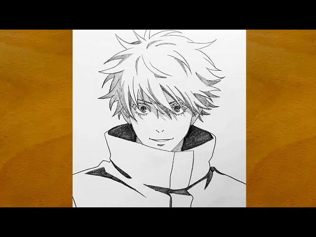 How to Draw Gojo Satoru Step by Step || Jujutsu Kaisen Anime Sketch || Easy Anime Drawing