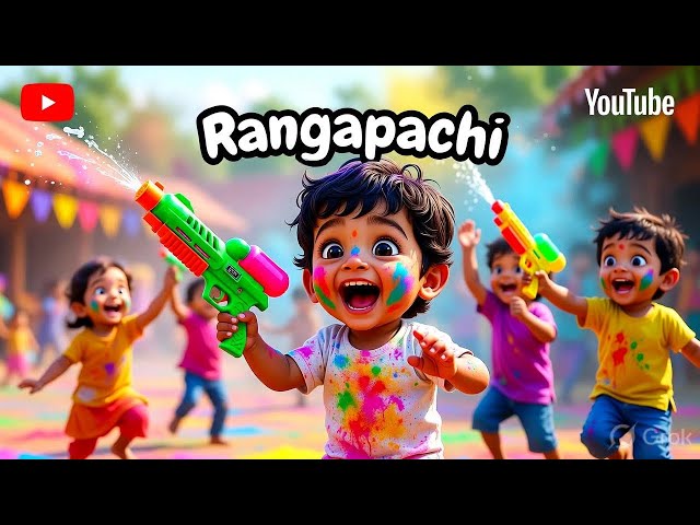 Rangpanchami  Song 🌈 | Holi Special Kids Song | Fun Color Festival #holi #holicelebration 