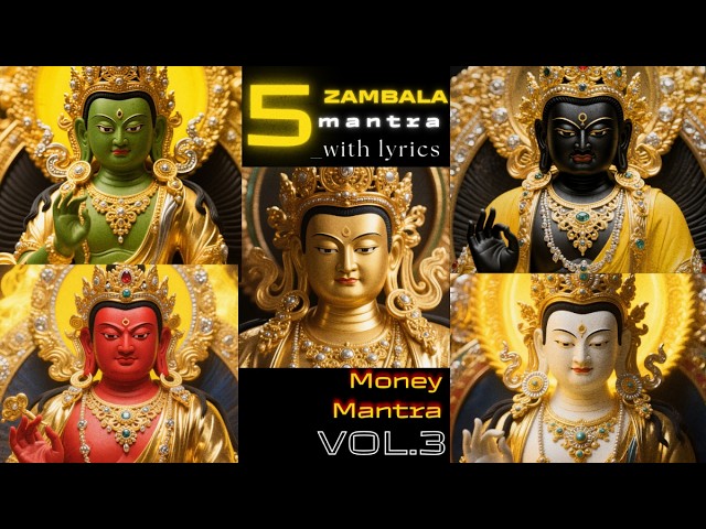 The Five Dzambhala Mantra of Vajrayana | 5 Jambala | Buddhist Mantra | Ngũ Bộ Thần Tài | 五色財神