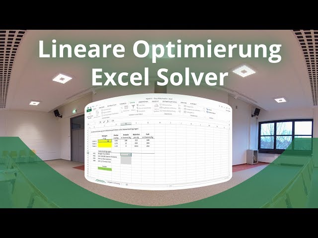 Linear optimization with Excel Solver | VR 8K 360 °